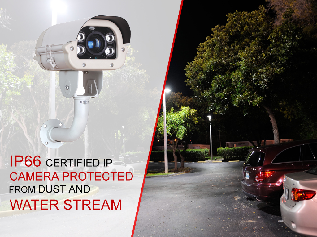 IP66 Certified IP Camera Protected From Dust And Water Stream
